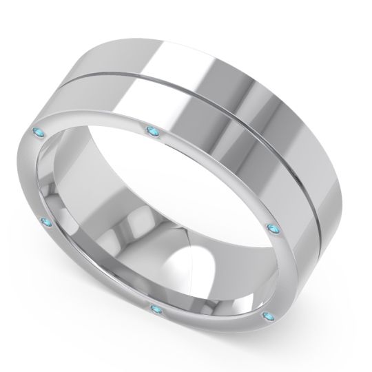Men's Secret Stone Grooved 7.5mm Band