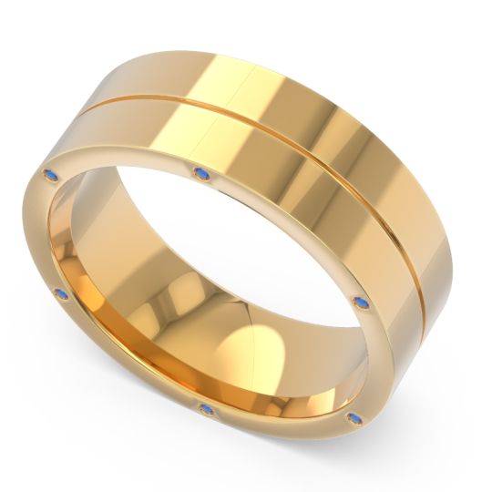 Men's Secret Stone Grooved 7.5mm Band