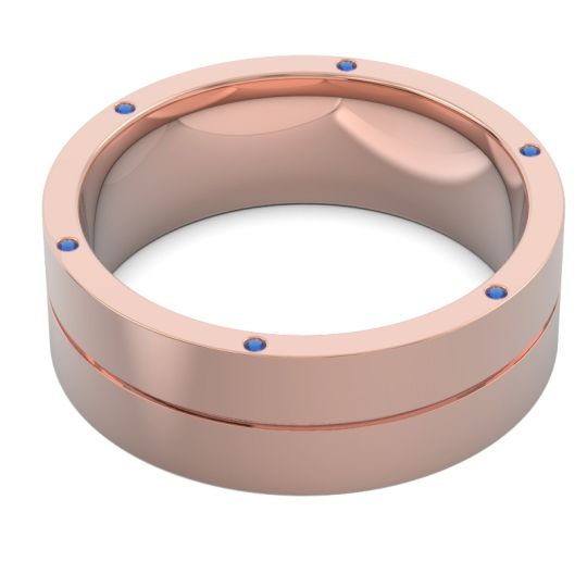 Men's Secret Stone Grooved 7.5mm Band