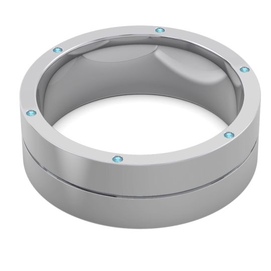 Men's Secret Stone Grooved 7.5mm Band