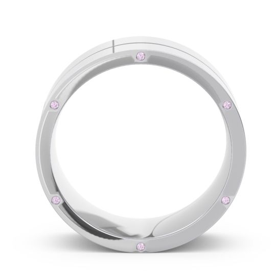 Men's Secret Stone Grooved 7.5mm Band