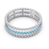 Half Eternity Triple Line Pave Zambari Band