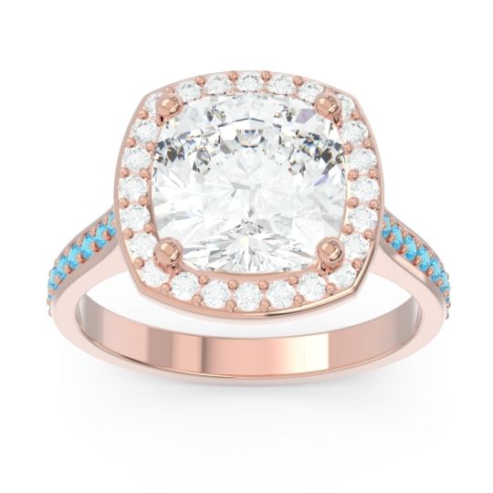 Halo Pave Cushion Simhasana Ring
