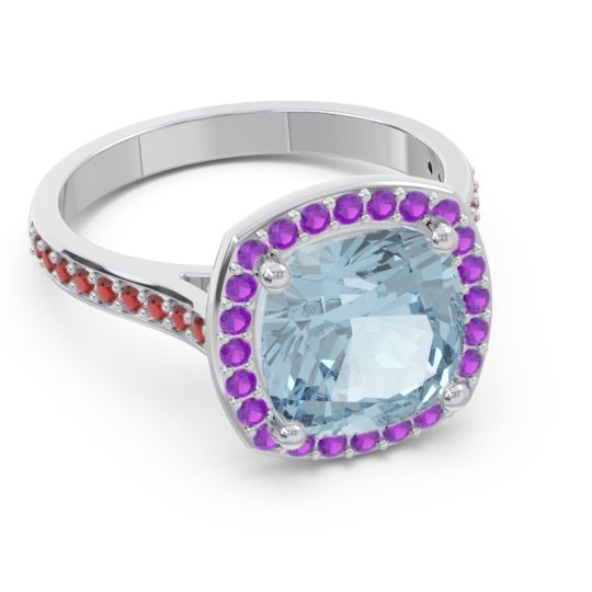 Halo Pave Cushion Simhasana Ring