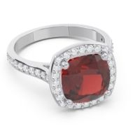 Halo Pave Cushion Simhasana Ring