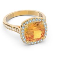 Halo Pave Cushion Simhasana Ring