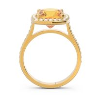 Halo Pave Cushion Simhasana Ring