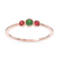 Petite Three Stone Bezel Treta Band