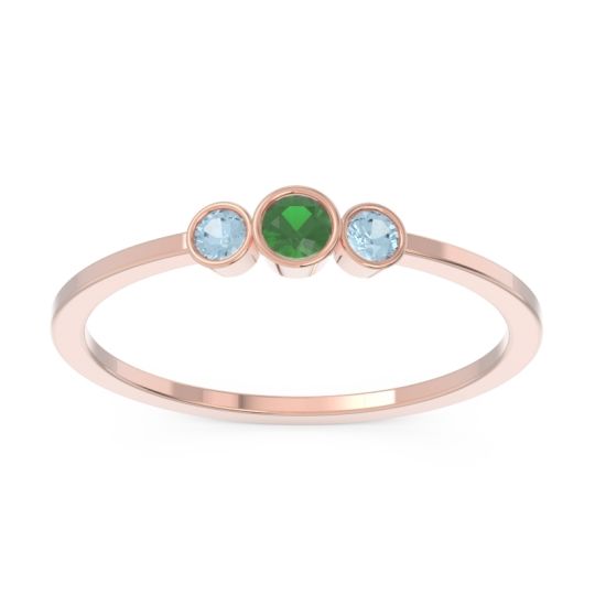 Petite Three Stone Bezel Treta Band