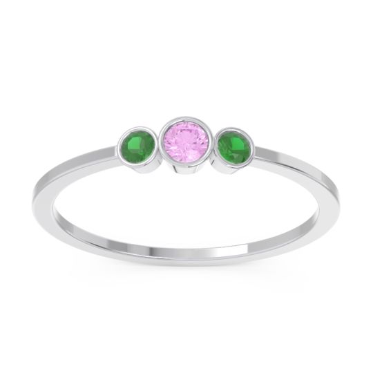 Petite Three Stone Bezel Treta Band