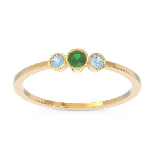 Petite Three Stone Bezel Treta Band