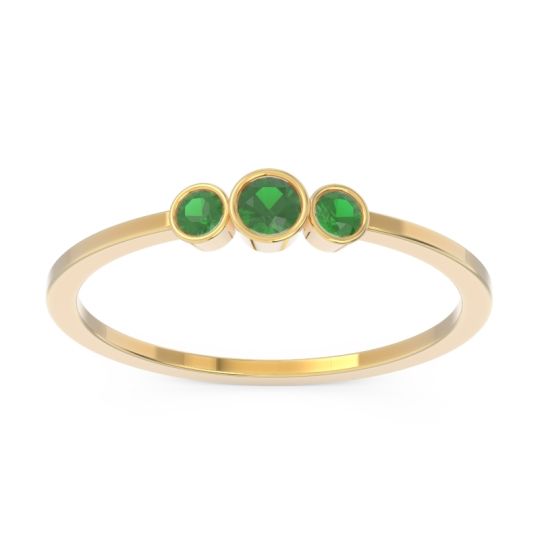 Petite Three Stone Bezel Treta Band