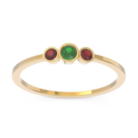 Petite Three Stone Bezel Treta Band