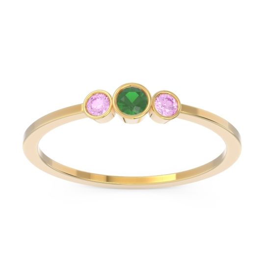 Petite Three Stone Bezel Treta Band