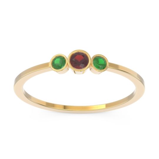 Petite Three Stone Bezel Treta Band