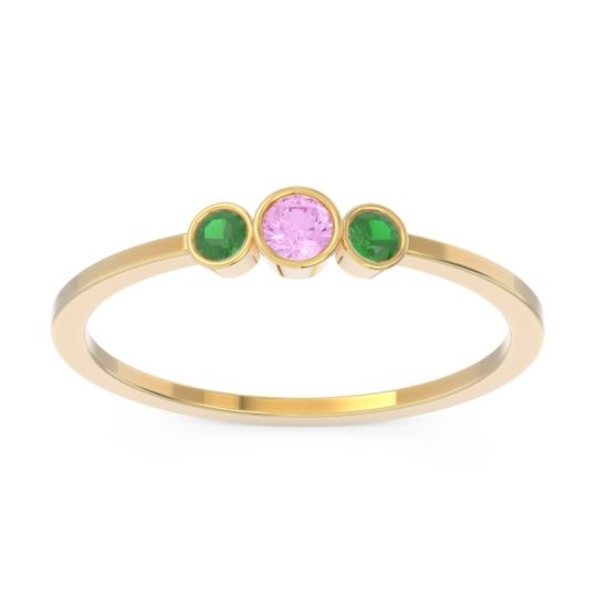 Petite Three Stone Bezel Treta Band