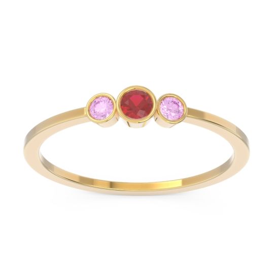 Petite Three Stone Bezel Treta Band