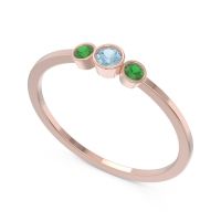 Petite Three Stone Bezel Treta Band