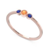 Petite Three Stone Bezel Treta Band
