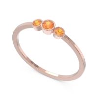 Petite Three Stone Bezel Treta Band