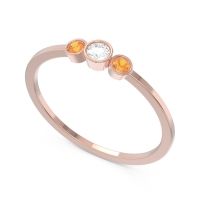 Petite Three Stone Bezel Treta Band