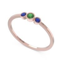 Petite Three Stone Bezel Treta Band