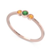Petite Three Stone Bezel Treta Band