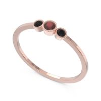 Petite Three Stone Bezel Treta Band