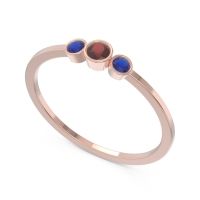 Petite Three Stone Bezel Treta Band