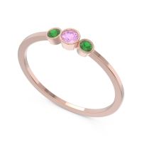 Petite Three Stone Bezel Treta Band