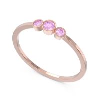 Petite Three Stone Bezel Treta Band