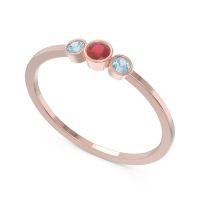 Petite Three Stone Bezel Treta Band