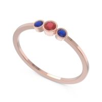 Petite Three Stone Bezel Treta Band