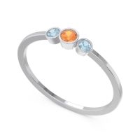 Petite Three Stone Bezel Treta Band
