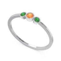Petite Three Stone Bezel Treta Band