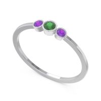 Petite Three Stone Bezel Treta Band