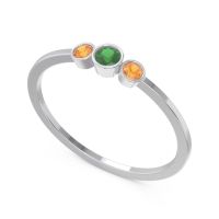 Petite Three Stone Bezel Treta Band