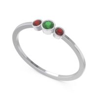 Petite Three Stone Bezel Treta Band