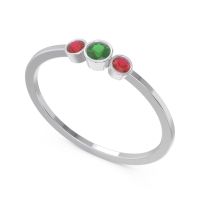 Petite Three Stone Bezel Treta Band