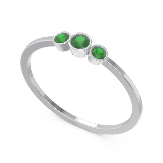 Petite Three Stone Bezel Treta Band