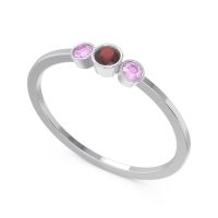 Petite Three Stone Bezel Treta Band