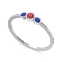 Petite Three Stone Bezel Treta Band