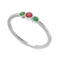 Petite Three Stone Bezel Treta Band