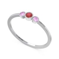 Petite Three Stone Bezel Treta Band