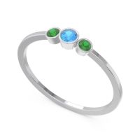 Petite Three Stone Bezel Treta Band