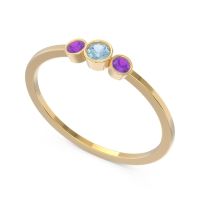 Petite Three Stone Bezel Treta Band