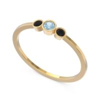 Petite Three Stone Bezel Treta Band