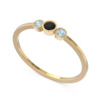 Petite Three Stone Bezel Treta Band