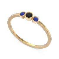 Petite Three Stone Bezel Treta Band