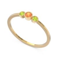 Petite Three Stone Bezel Treta Band